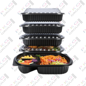 Boîtes alimentaires micro-ondables 3 compartiments – 1000 ml