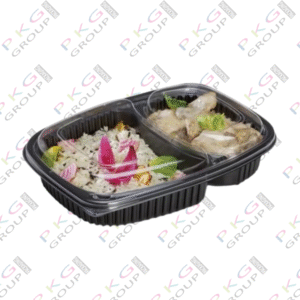 Boîtes alimentaires micro-ondables 2 compartiments – 1000 ml