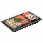 Barquette Sushi en Plastique avec Couvercle ST5- 200 PCS
